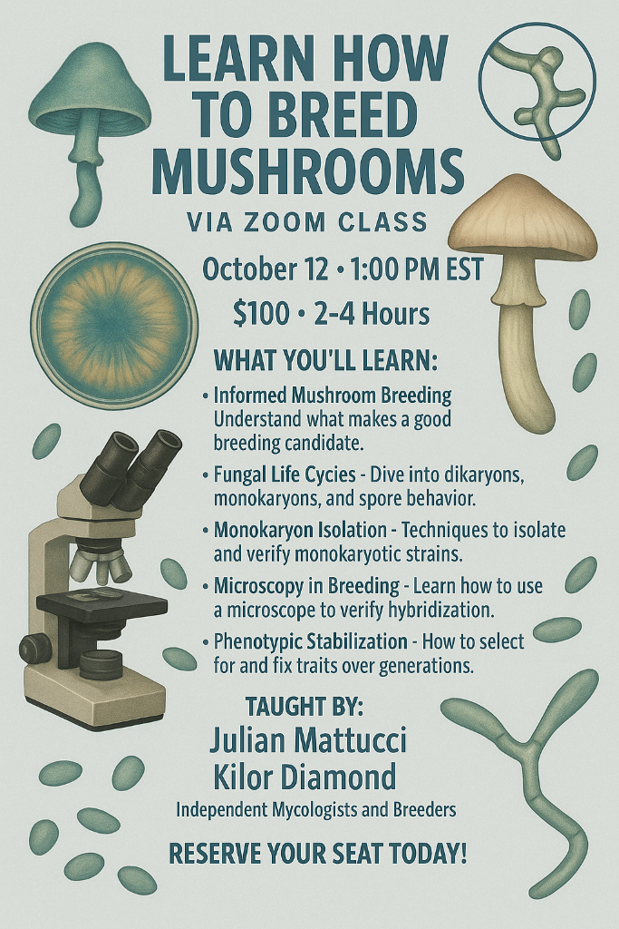 Learn How to Breed Mushrooms Beginner zoom course
